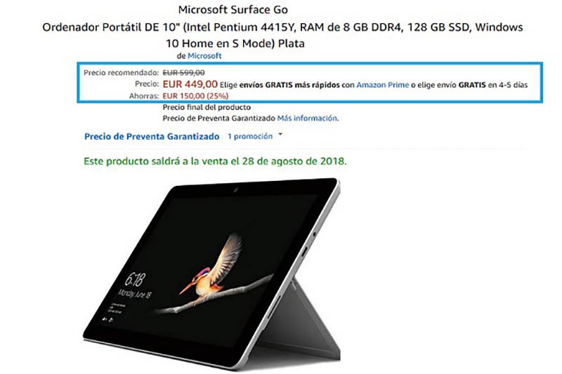 Amazon предложил Surface Go с предложением 25%. Ты вернешься?