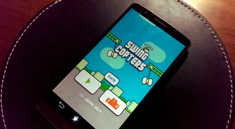 Swing Copters теперь доступны в Google Play, новой игре от создателя Flappy Bird