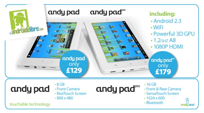 Новые недорогие планшеты от AndyPad