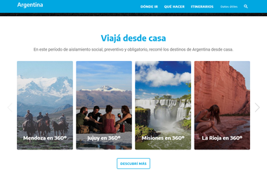 Сайт Министерства туризма показывает различные национальные достопримечательности, чтобы посмотреть 360 видео